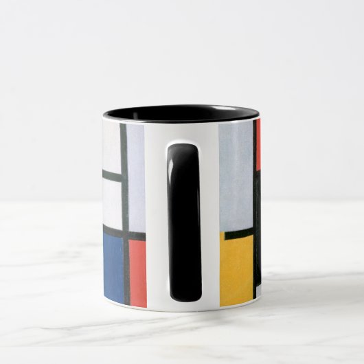 Vintage Abstracte Compositie van Piet Mondrian Mok (Handvat)