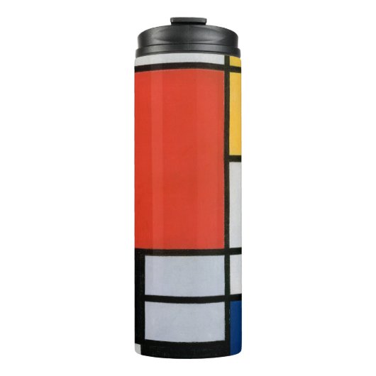 Vintage Abstracte Compositie van Piet Mondrian Thermosbeker (Voorkant)