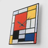 Vintage Abstracte Compositie van Piet Mondrian Vierkante Klok (Hoek)