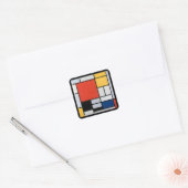 Vintage Abstracte Compositie van Piet Mondrian Vierkante Sticker (Envelop)
