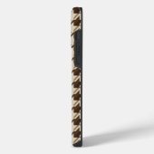 Vintage Academia Bruine Houndstooth  iPhone Hoesje (Linkerkant)