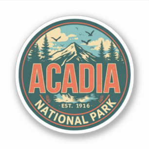 Vintage Acadia National Park natuur geschenken uit Sticker