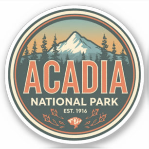 Vintage Acadia National Park natuur geschenken uit Sticker