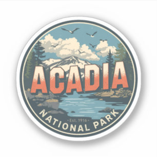 Vintage Acadia National Park natuur geschenken uit Sticker
