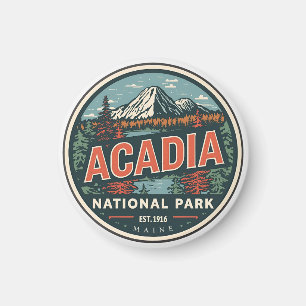 Vintage Acadia National Park outdoor natuur gesche Magneet