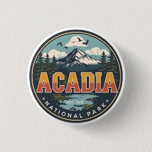 Vintage Acadia National Park outdoor natuur gesche Ronde Button 3,2 Cm