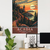 Vintage Acadia National Park – Timeless Landscape  Poster (Thuiskantoor)