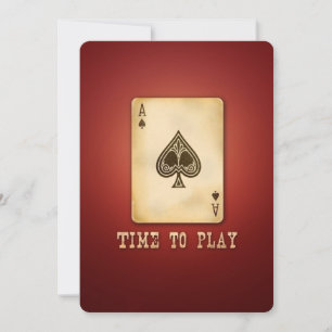 Vintage Ace Poker Verjaardagsfeest of Toernooi Kaart