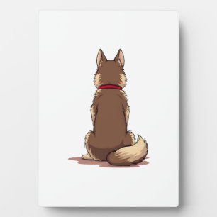 Vintage achteraanzicht Husky-hond Illustratie Brui Fotoplaat