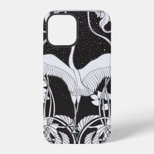 Vintage achtergrond met decoratieve bloemen en bir iPhone 12 hoesje