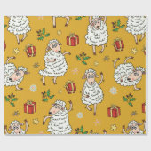 vintage achtergrond schapen cadeaupapier (Vlak)