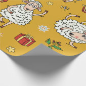 vintage achtergrond schapen cadeaupapier (Hoek)
