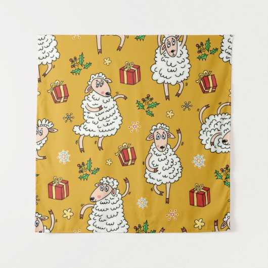 vintage achtergrond schapen wandkleed (Voorkant)