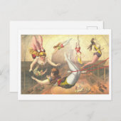 Vintage Acrobats Circus Advertising Lithograph Briefkaart (Voorkant / Achterkant)