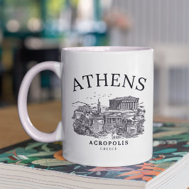 Vintage Acropolis of Athens Illustration Koffiemok