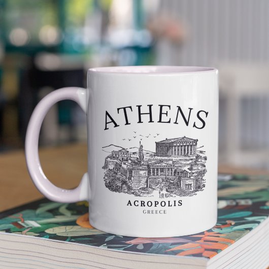 Vintage Acropolis of Athens Illustration Koffiemok
