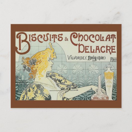 Vintage Ad Biscuits Chocolat Delacre Briefkaart (Voorkant)