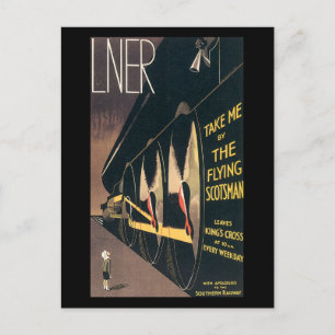Vintage Ad for the Flying Scotsman train Briefkaart