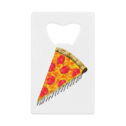 Vintage Ad Pizza Slice Creditkaart Flessenopener (Voorkant)