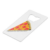 Vintage Ad Pizza Slice Creditkaart Flessenopener (Voorkant Gekanteld)