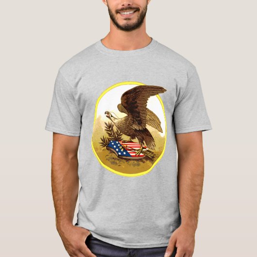 Vintage Adelaar met Schild T-shirt (Voorkant)