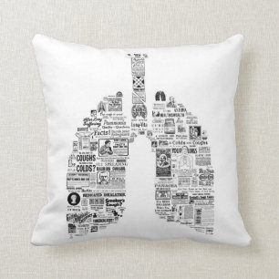 Vintage Ademhalingsmiddelen - gift voor de longfun Kussen