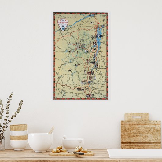 Vintage Adirondacks - 1929 Poster (Keuken)