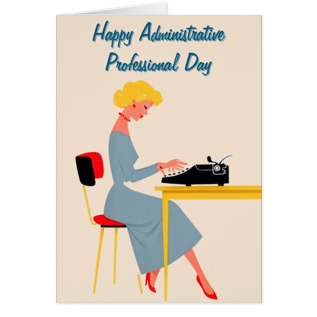 Vintage Administratief Assistent – Retro Kantoor  (Voorkant)
