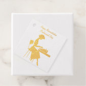 Vintage Administratief Assistent – Retro Kantoor  Bedankjes Labels (Met doos)