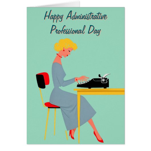 Vintage Administratieve Assistent – Retro Kantoor  (Voorkant)