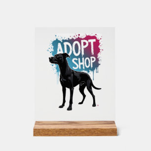 Vintage Adopteer Niet Winkelen Hond Graffiti Reddi Acryl Bord