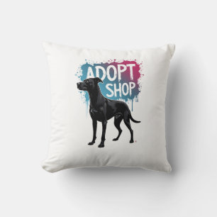 Vintage Adopteer Niet Winkelen Hond Graffiti Reddi Kussen