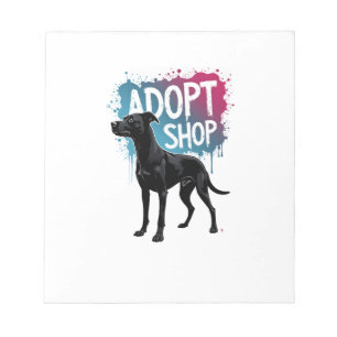Vintage Adopteer Niet Winkelen Hond Graffiti Reddi Notitieblok