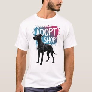Vintage Adopteer Niet Winkelen Hond Graffiti Reddi T-shirt