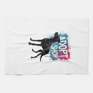Vintage Adopteer Niet Winkelen Hond Graffiti Reddi Theedoek