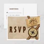 Vintage Adventure Wedding RSVP Briefkaart (Voorkant / Achterkant)