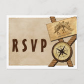Vintage Adventure Wedding RSVP Briefkaart (Voorkant)