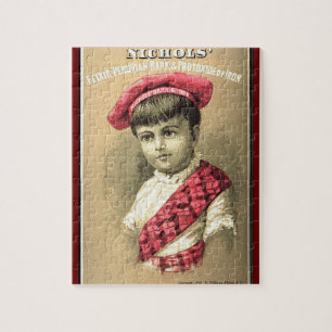 "Vintage advertentie-1854-Nichols Peruviaanse Bast Legpuzzel