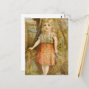 Vintage advertentie collage kind grunge briefkaart