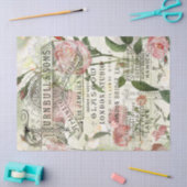 Vintage advertentie & Rozen Boeket Ephemera Decoup Tissuepapier (Craft)