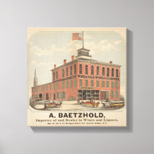 Vintage advertentie van August Baetzhold, wijnen & Canvas Afdruk