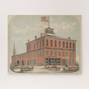 Vintage advertentie van August Baetzhold, wijnen & Legpuzzel