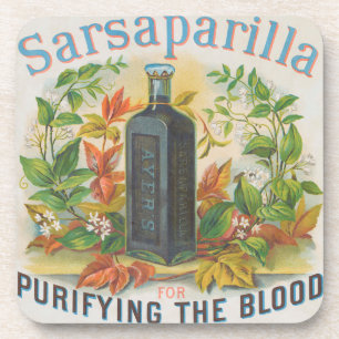 Vintage advertentie voor Ayer's Sarsaparilla. Bier Onderzetter