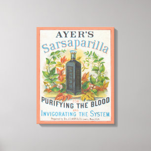Vintage advertentie voor Ayer's Sarsaparilla. Canvas Afdruk