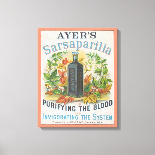 Vintage advertentie voor Ayer's Sarsaparilla. Canvas Afdruk (Voorkant)