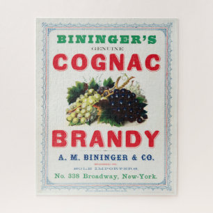 Vintage advertentie voor Bininger's cognac brandy. Legpuzzel