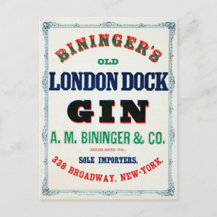 Vintage advertentie voor Bininger's Old London Doc Briefkaart
