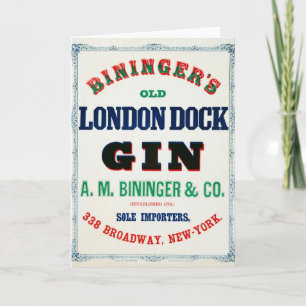 Vintage advertentie voor Bininger's Old London Doc Kaart