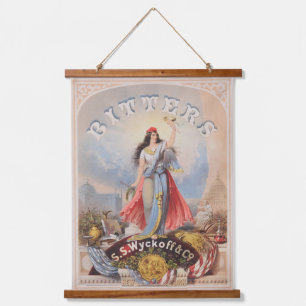 Vintage advertentie voor bitters verkocht door S.S Hangend Wandkleed