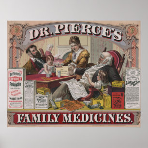Vintage advertentie voor Dr Pierces Family Medicin Poster